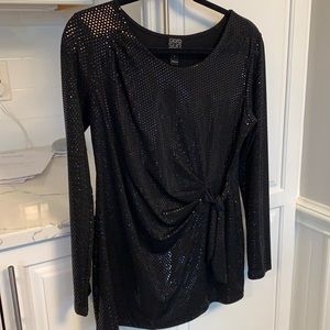 Clara Sunwoo black shimmer sequin top
